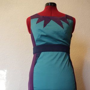 Cool Tone Color Block Minuet Dress
